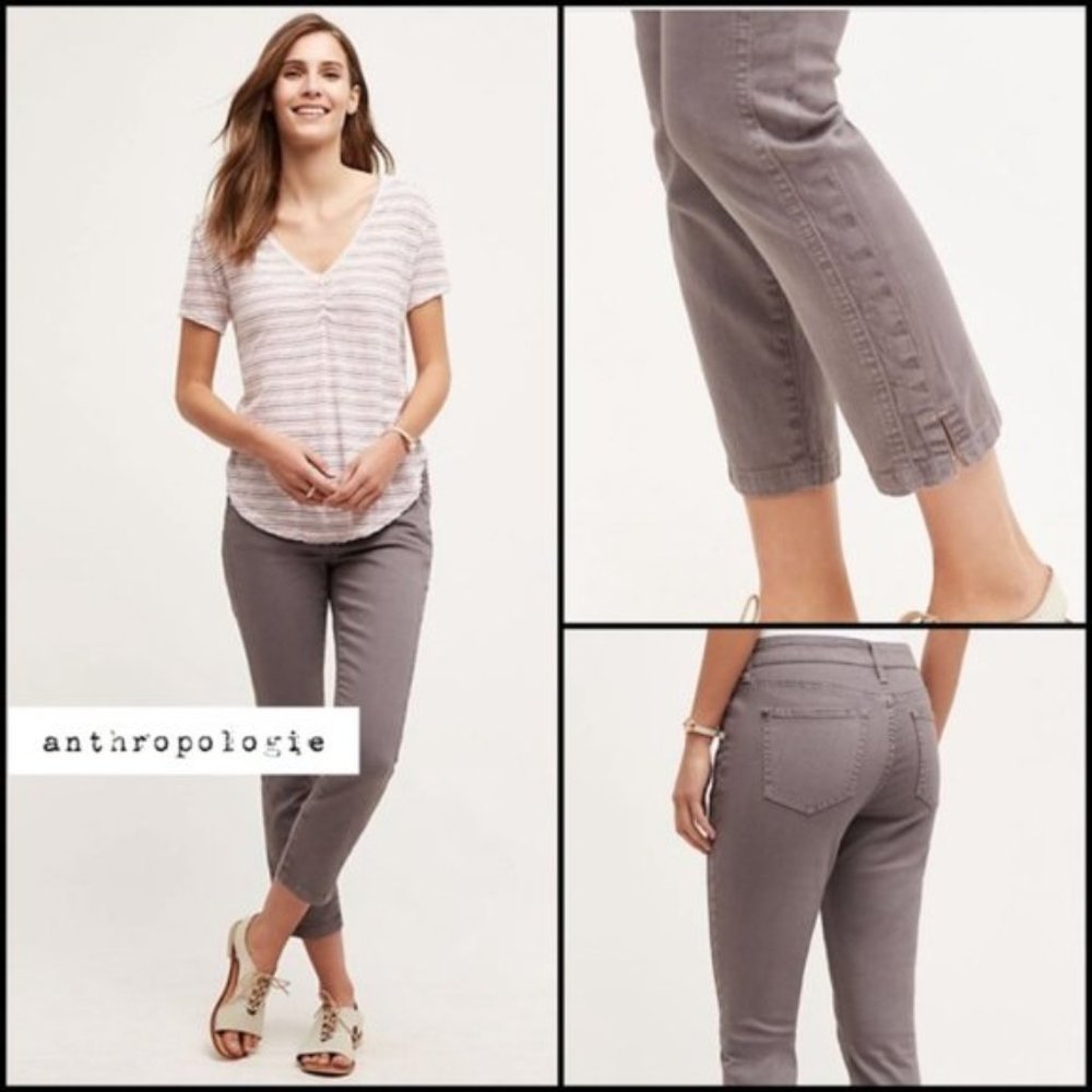 Anthropologie Pilcro Stet Crop Slit Grey Jeans